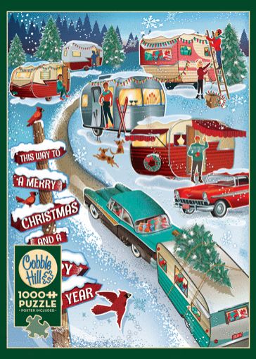 Picture of COBBLE HILL 1000PC PUZZLE - CHRISTMAS CAMPERS